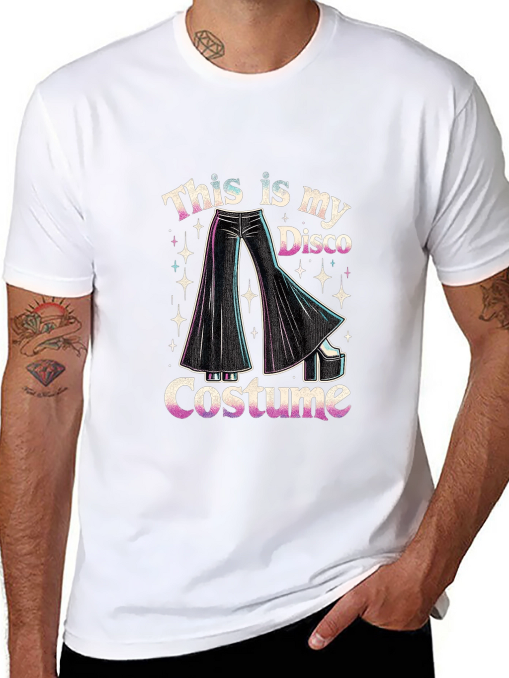Disco Costume Graphic Tee - Retro Style