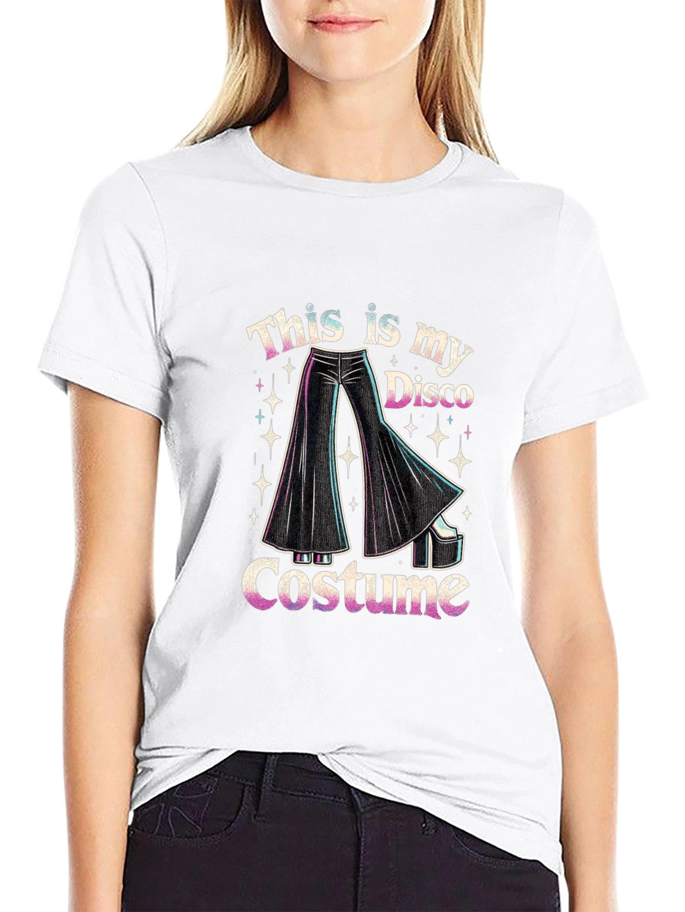 Disco Costume Graphic Tee - Retro Style