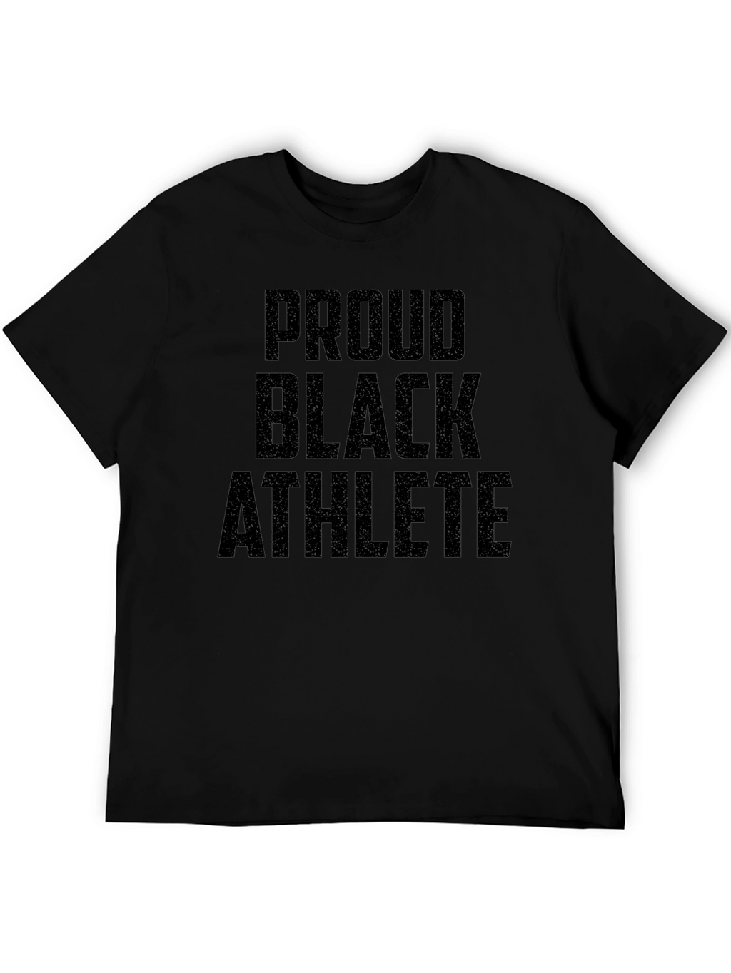Proud Black Athlete Graphic Tee - Black Cotton T-Shirt