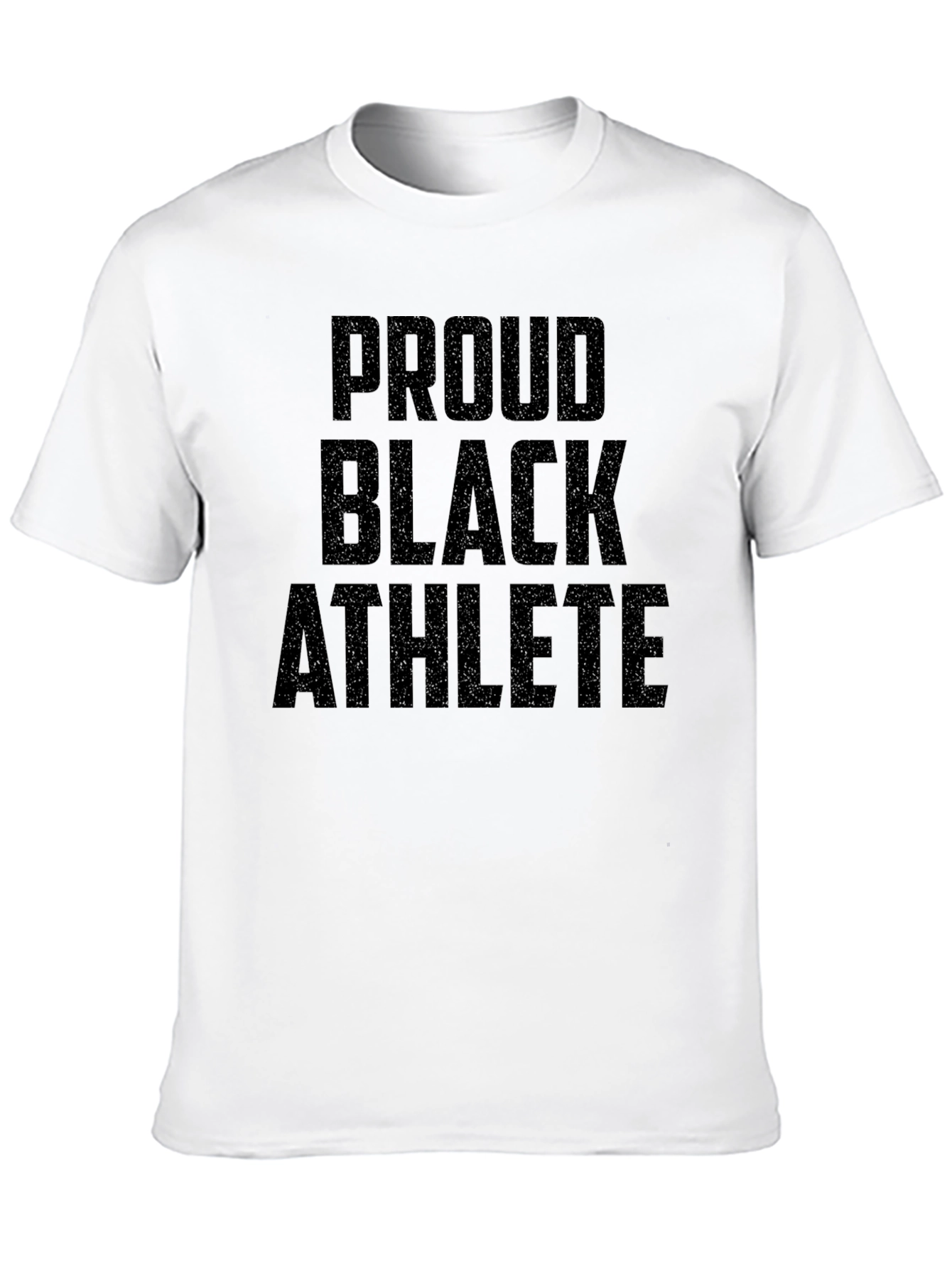 Proud Black Athlete Graphic Tee - Black Cotton T-Shirt