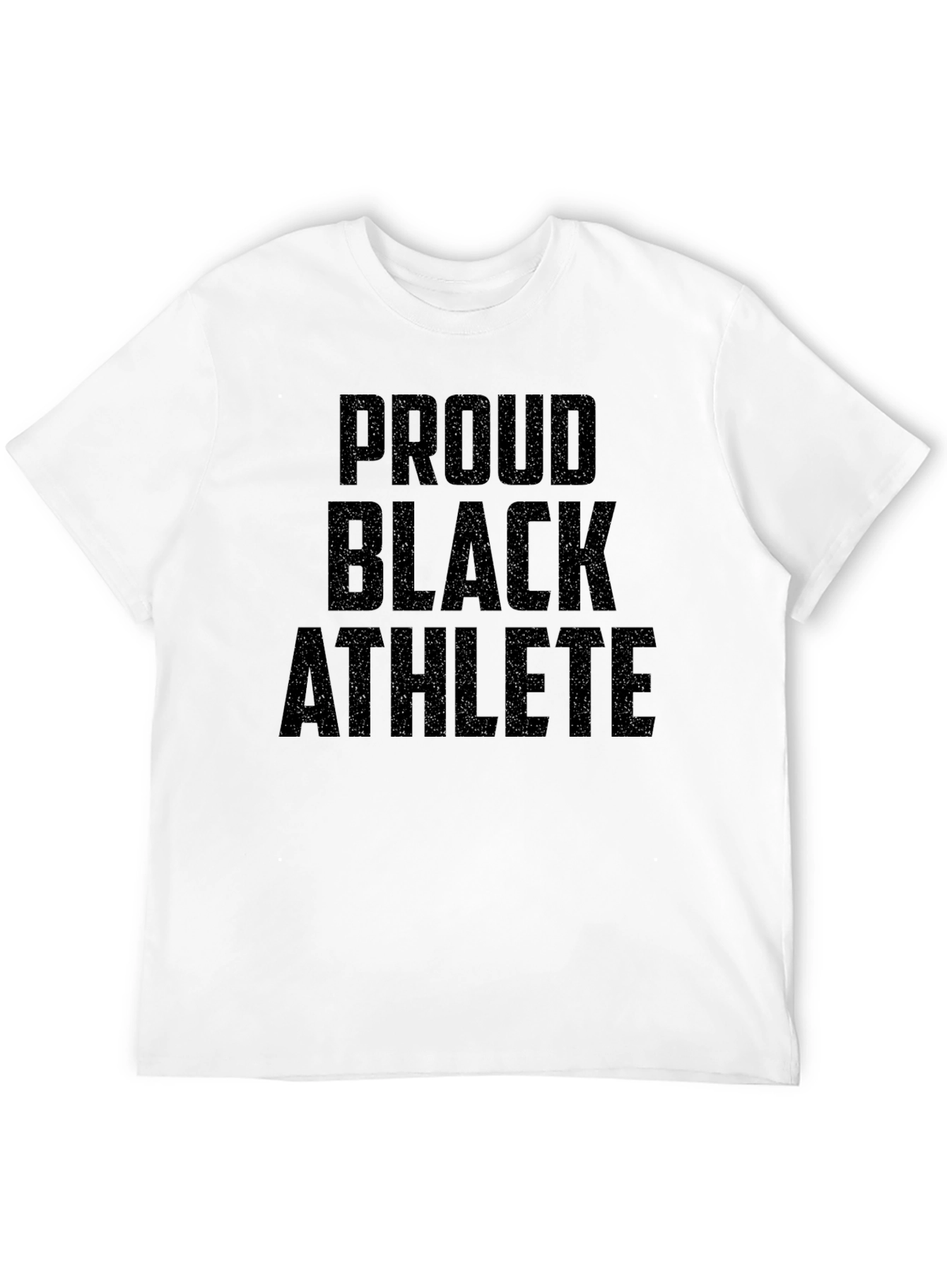 Proud Black Athlete Graphic Tee - Black Cotton T-Shirt