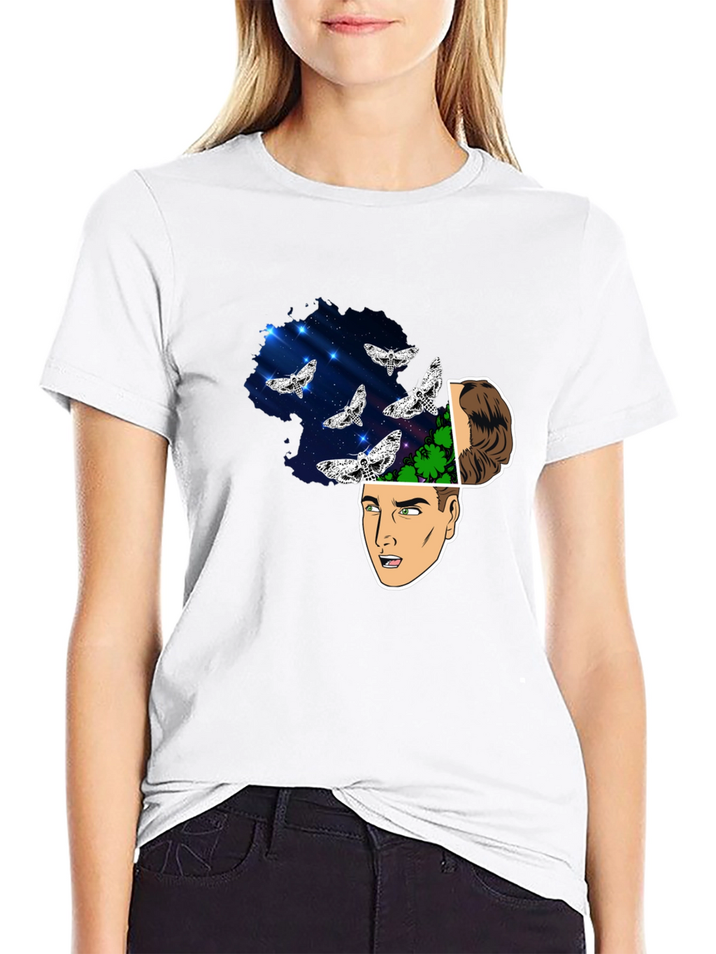 Mindscape Moth Graphic Tee - Mens Black T-Shirt