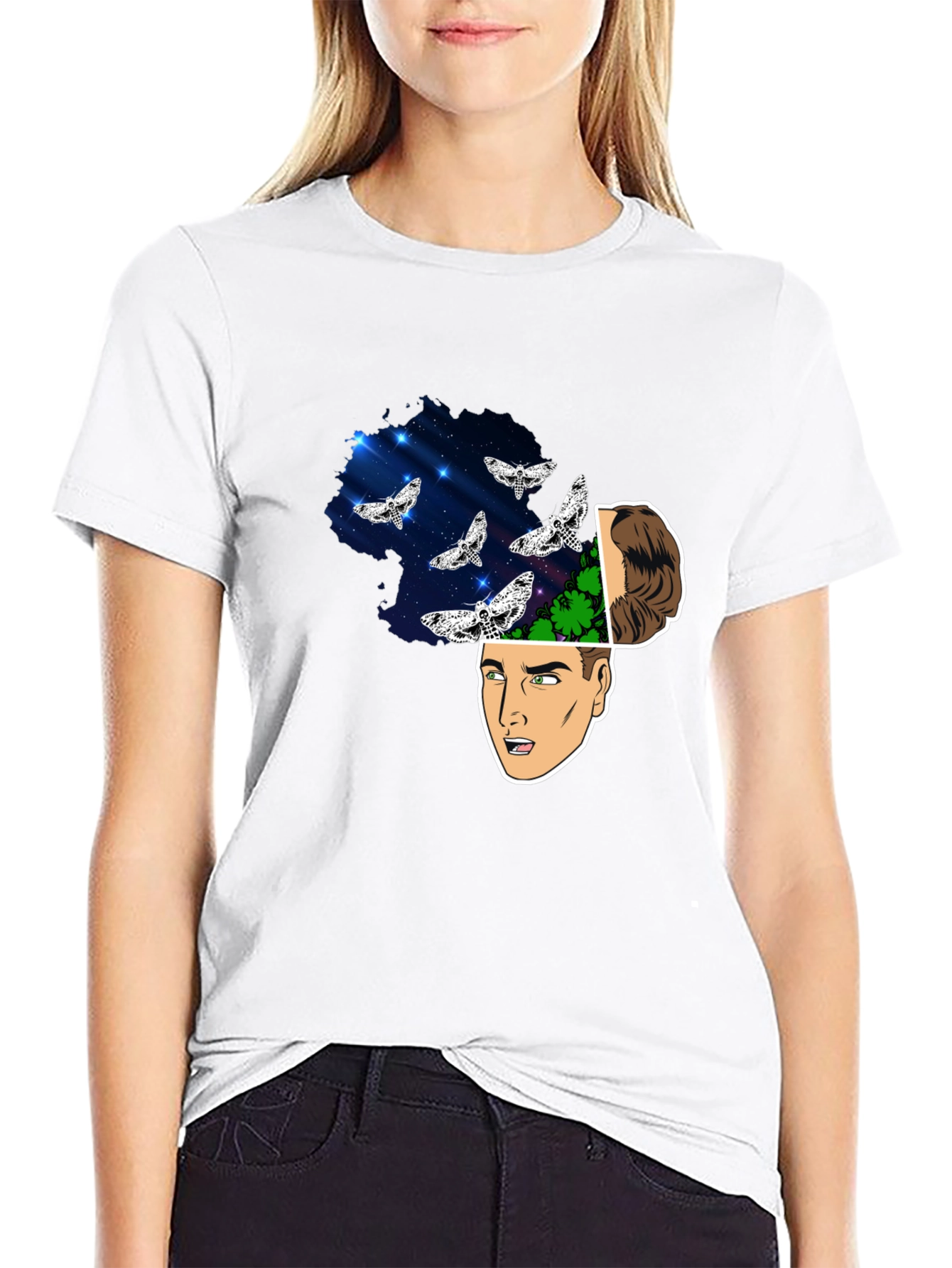 Mindscape Moth Graphic Tee - Mens Black T-Shirt