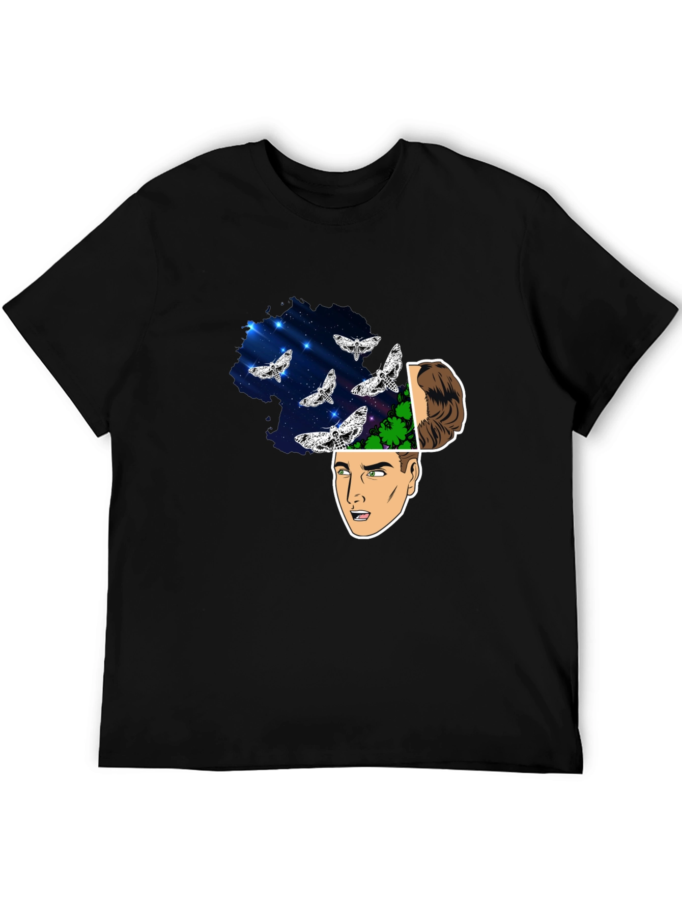 Mindscape Moth Graphic Tee - Mens Black T-Shirt
