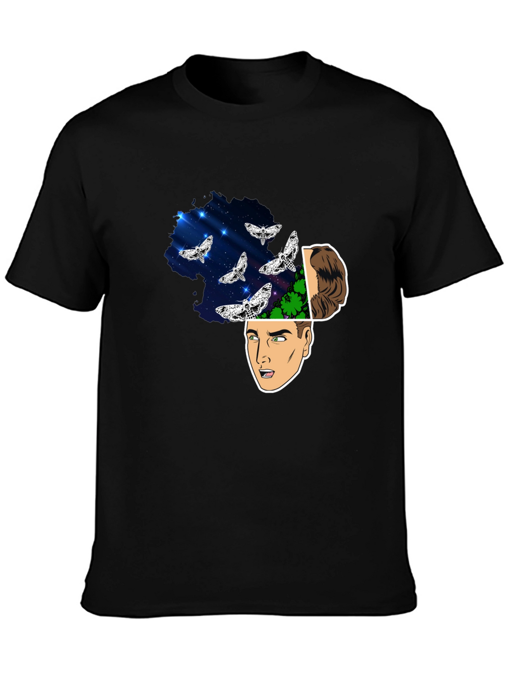 Mindscape Moth Graphic Tee - Mens Black T-Shirt