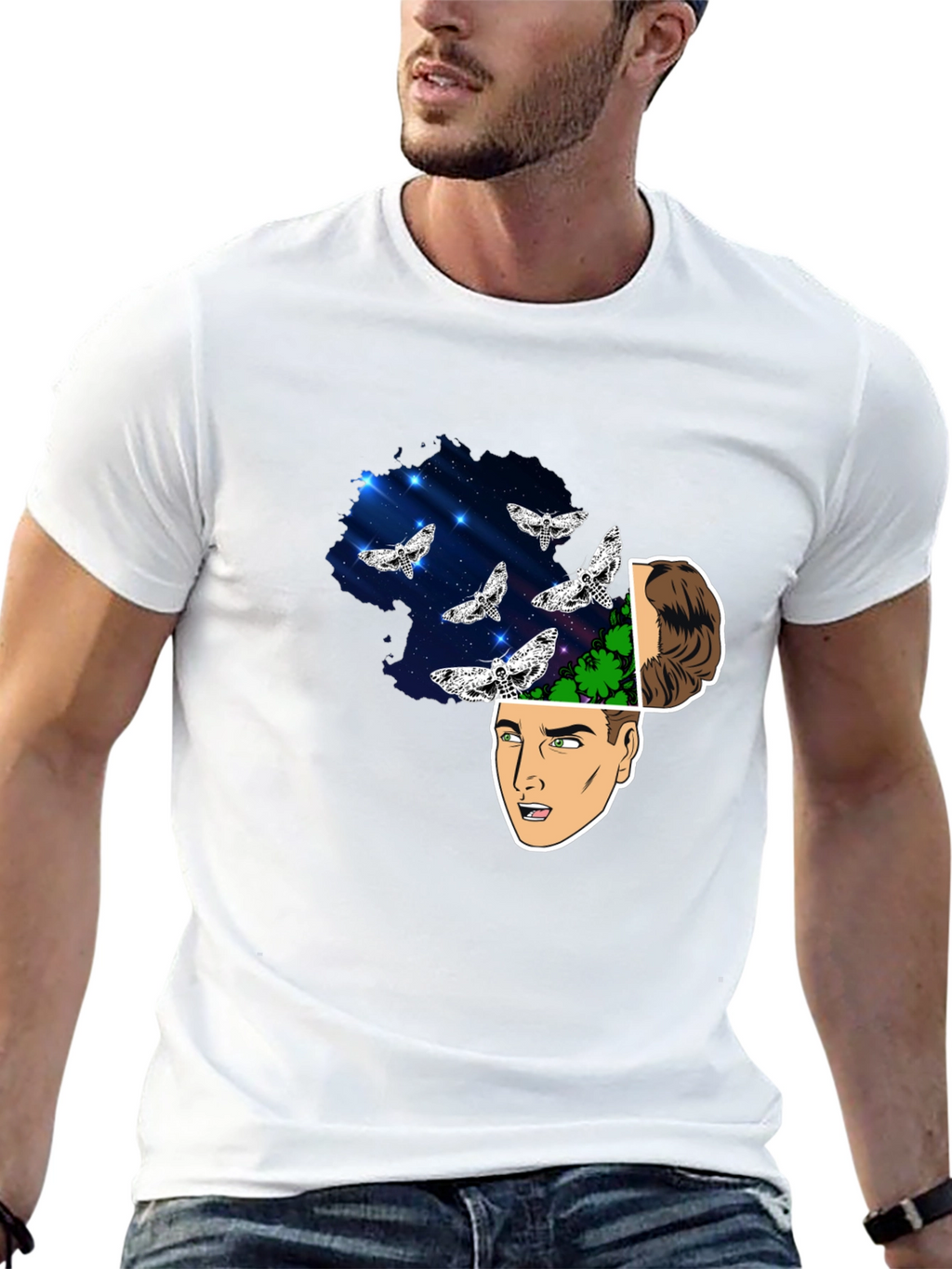 Mindscape Moth Graphic Tee - Mens Black T-Shirt