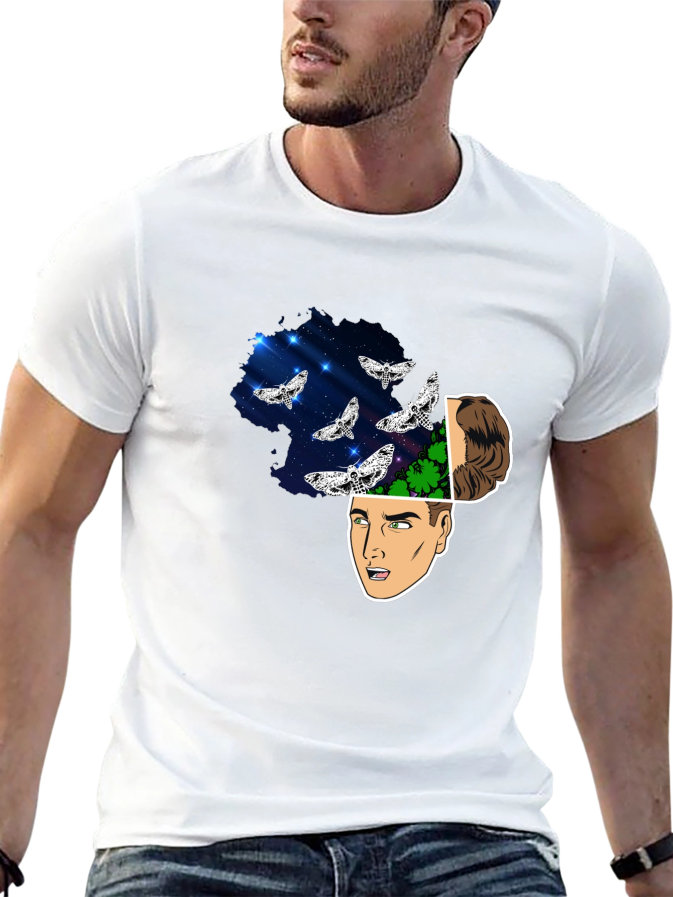 Mindscape Moth Graphic Tee - Mens Black T-Shirt