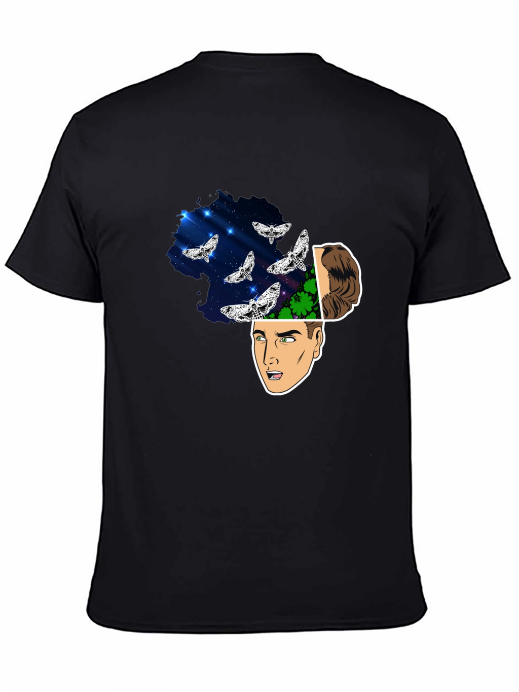 Mindscape Moth Graphic Tee - Mens Black T-Shirt