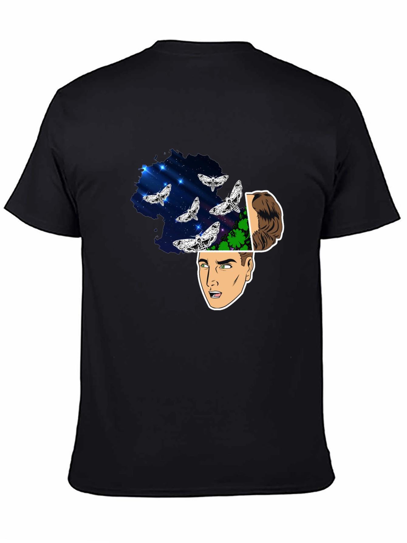 Mindscape Moth Graphic Tee - Mens Black T-Shirt
