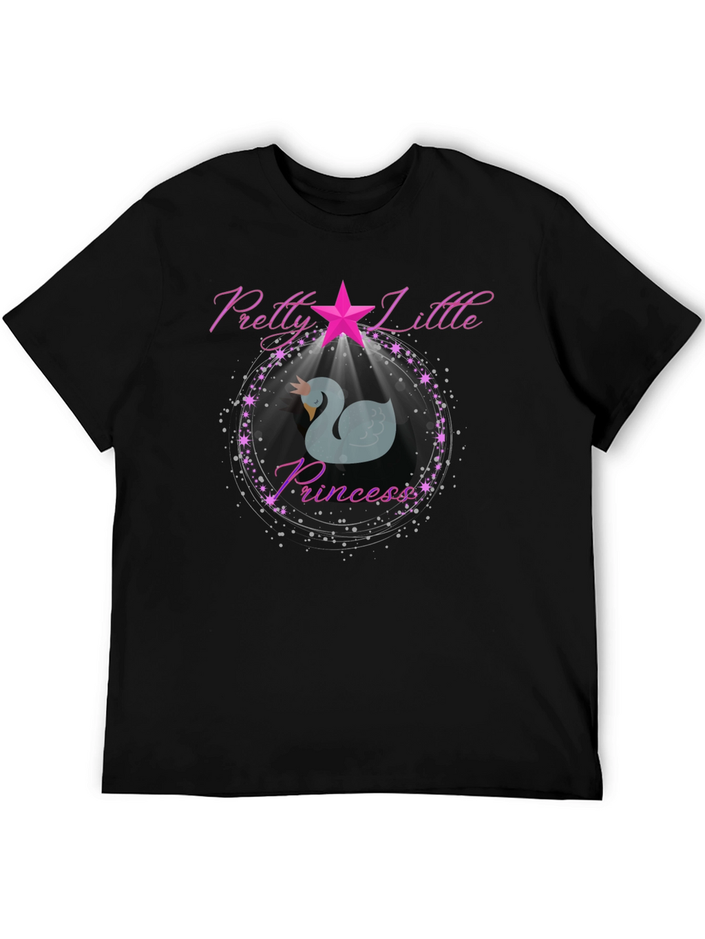 Pretty Little Princess Swan T-Shirt - Black