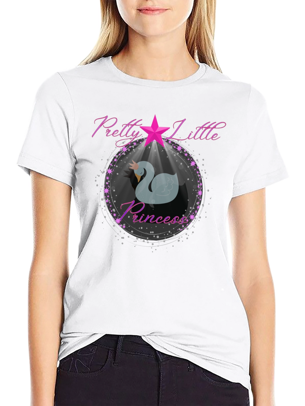 Pretty Little Princess Swan T-Shirt - Black