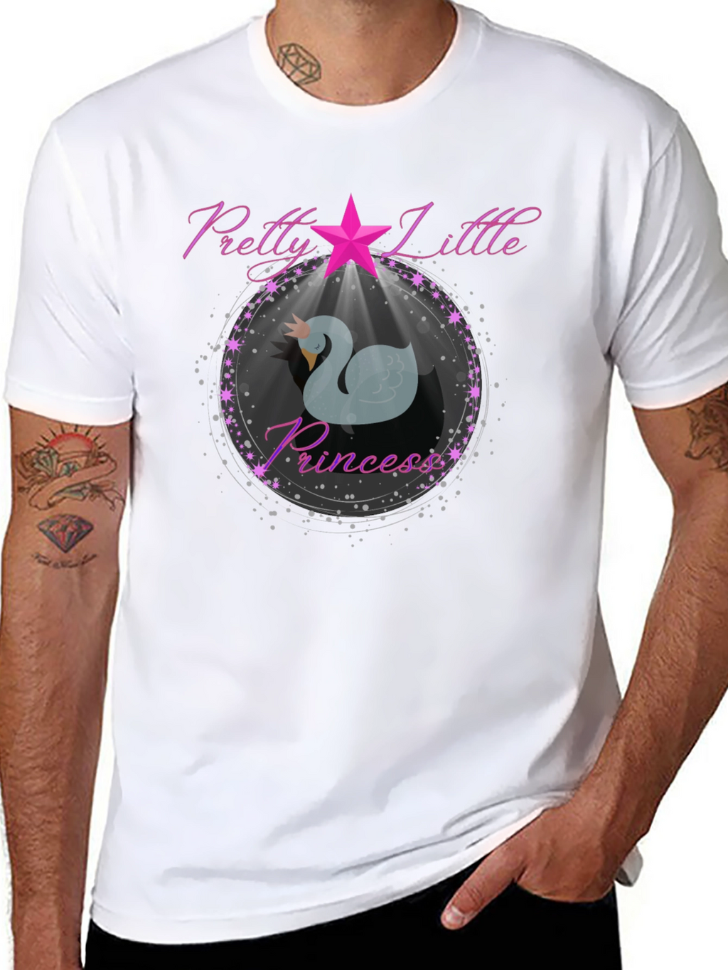 Pretty Little Princess Swan T-Shirt - Black