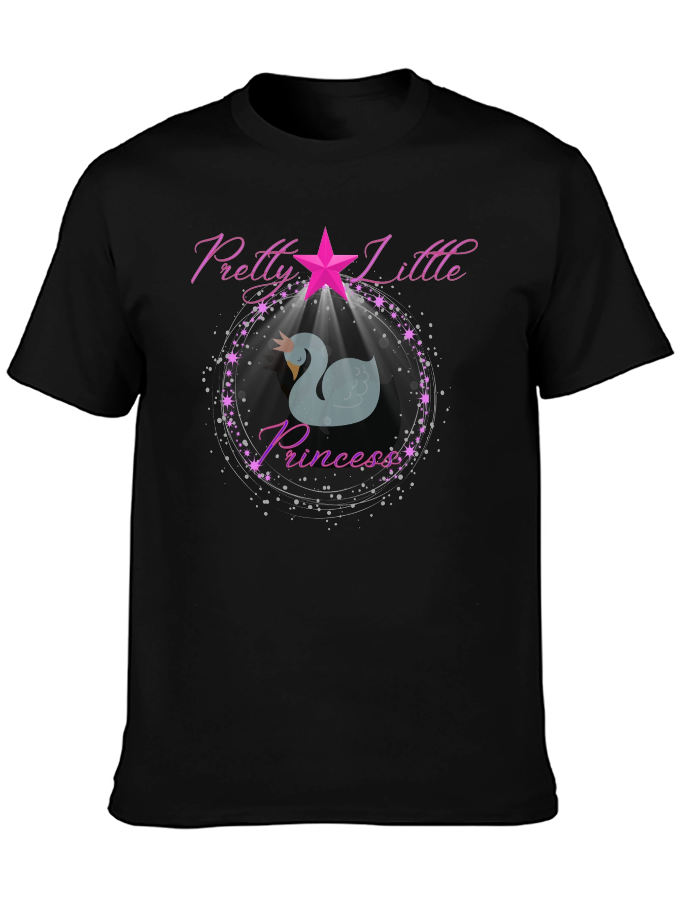 Pretty Little Princess Swan T-Shirt - Black