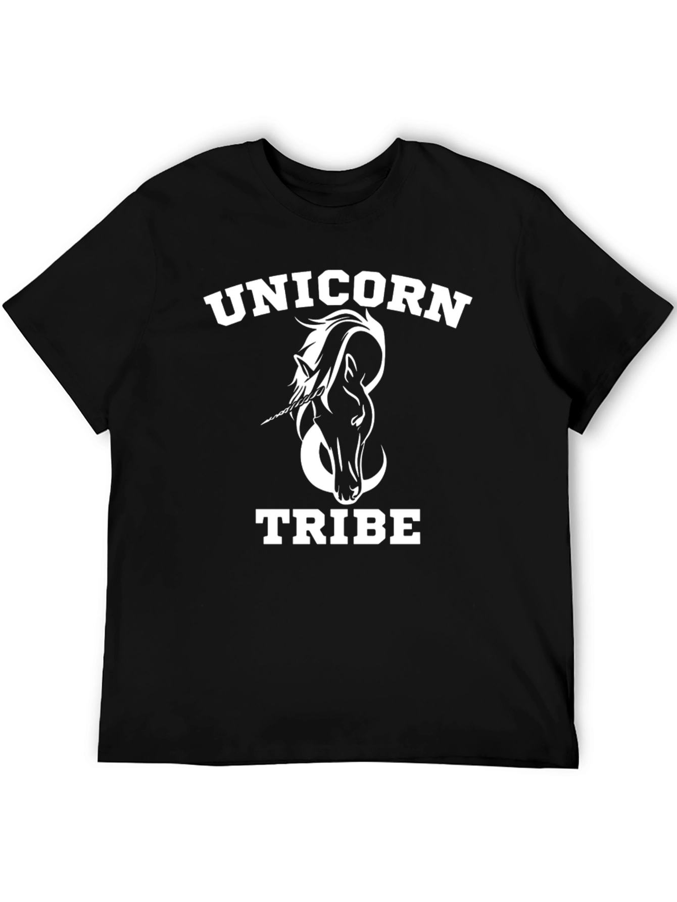Unicorn Tribe Graphic Tee - Black Cotton T-Shirt