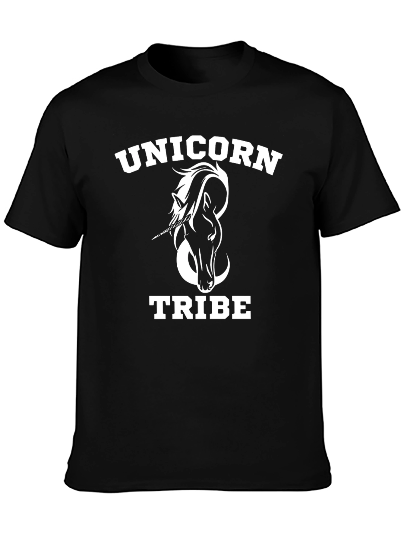 Unicorn Tribe Graphic Tee - Black Cotton T-Shirt