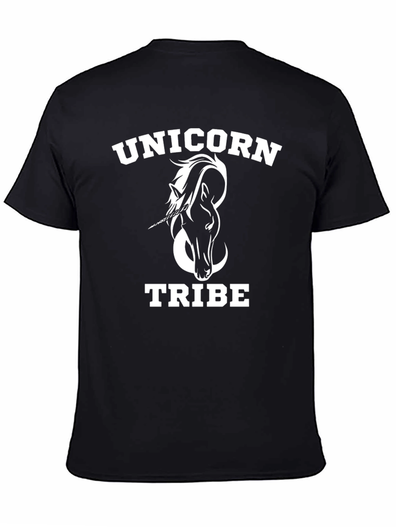 Unicorn Tribe Graphic Tee - Black Cotton T-Shirt