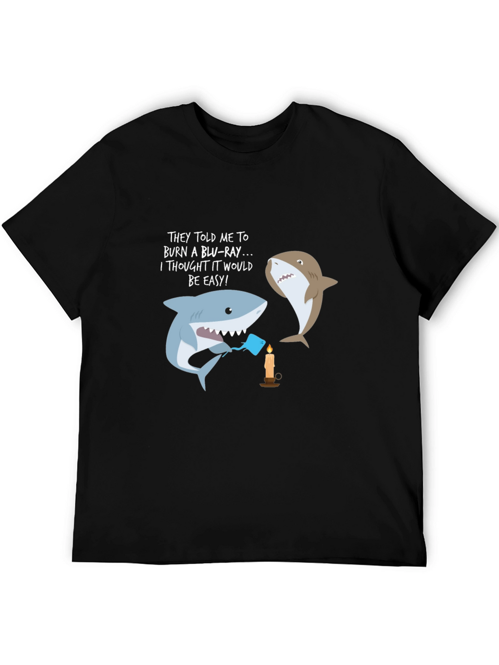 Funny Shark Burn Blu-Ray T-Shirt