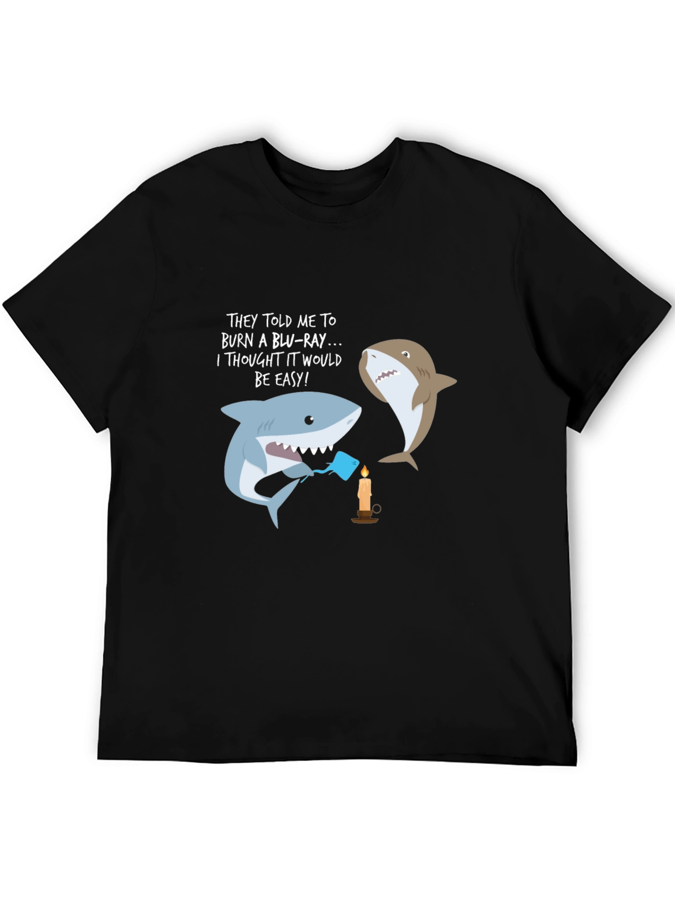 Funny Shark Burn Blu-Ray T-Shirt