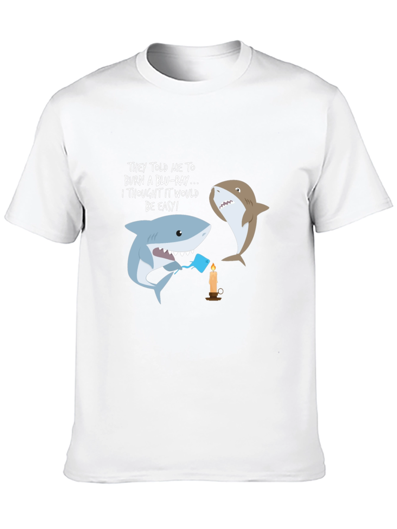 Funny Shark Burn Blu-Ray T-Shirt