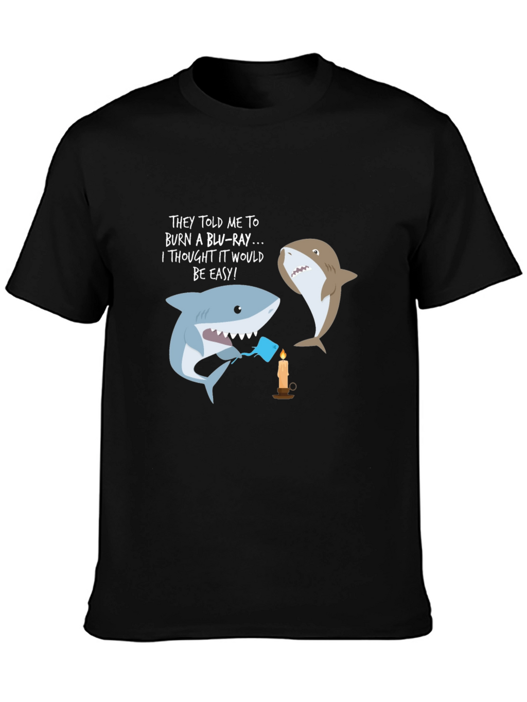 Funny Shark Burn Blu-Ray T-Shirt
