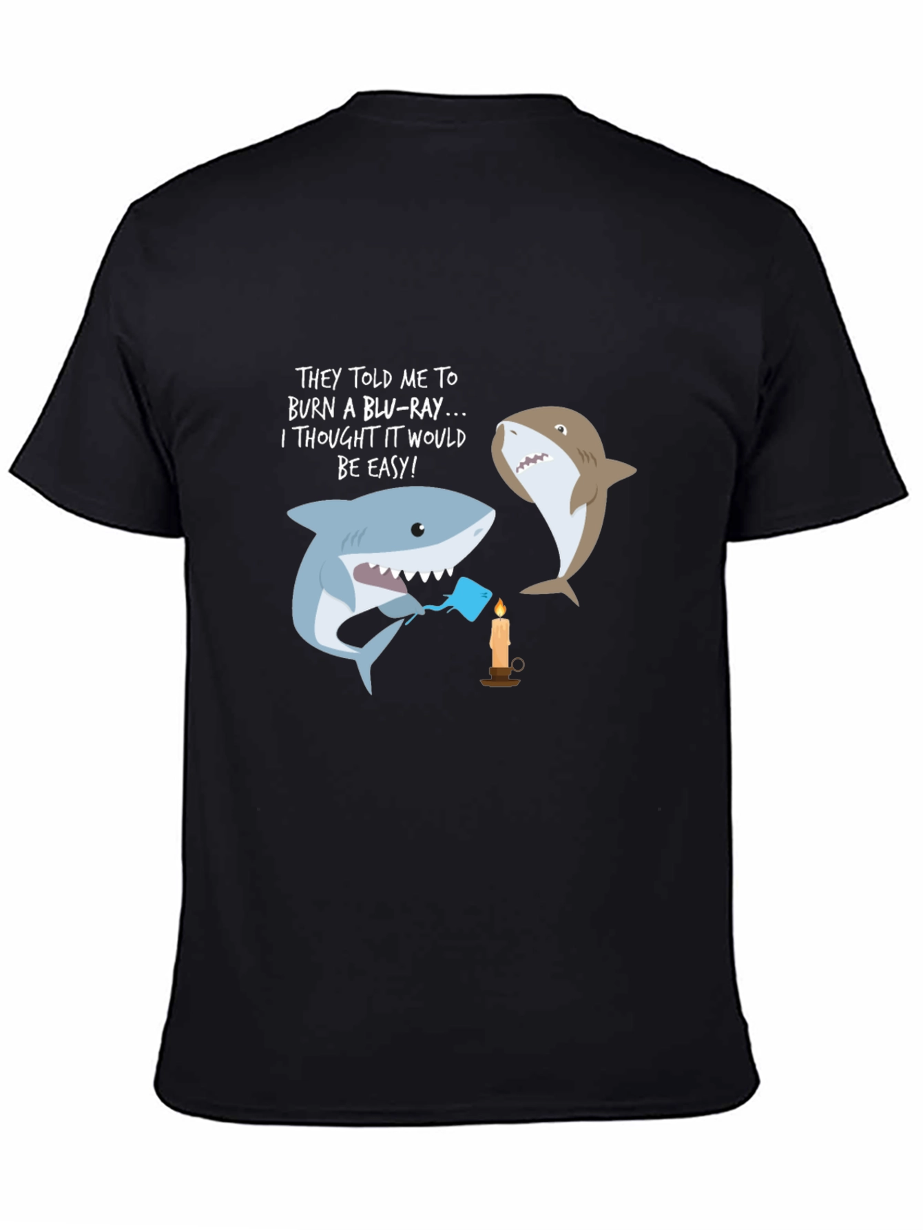 Funny Shark Burn Blu-Ray T-Shirt