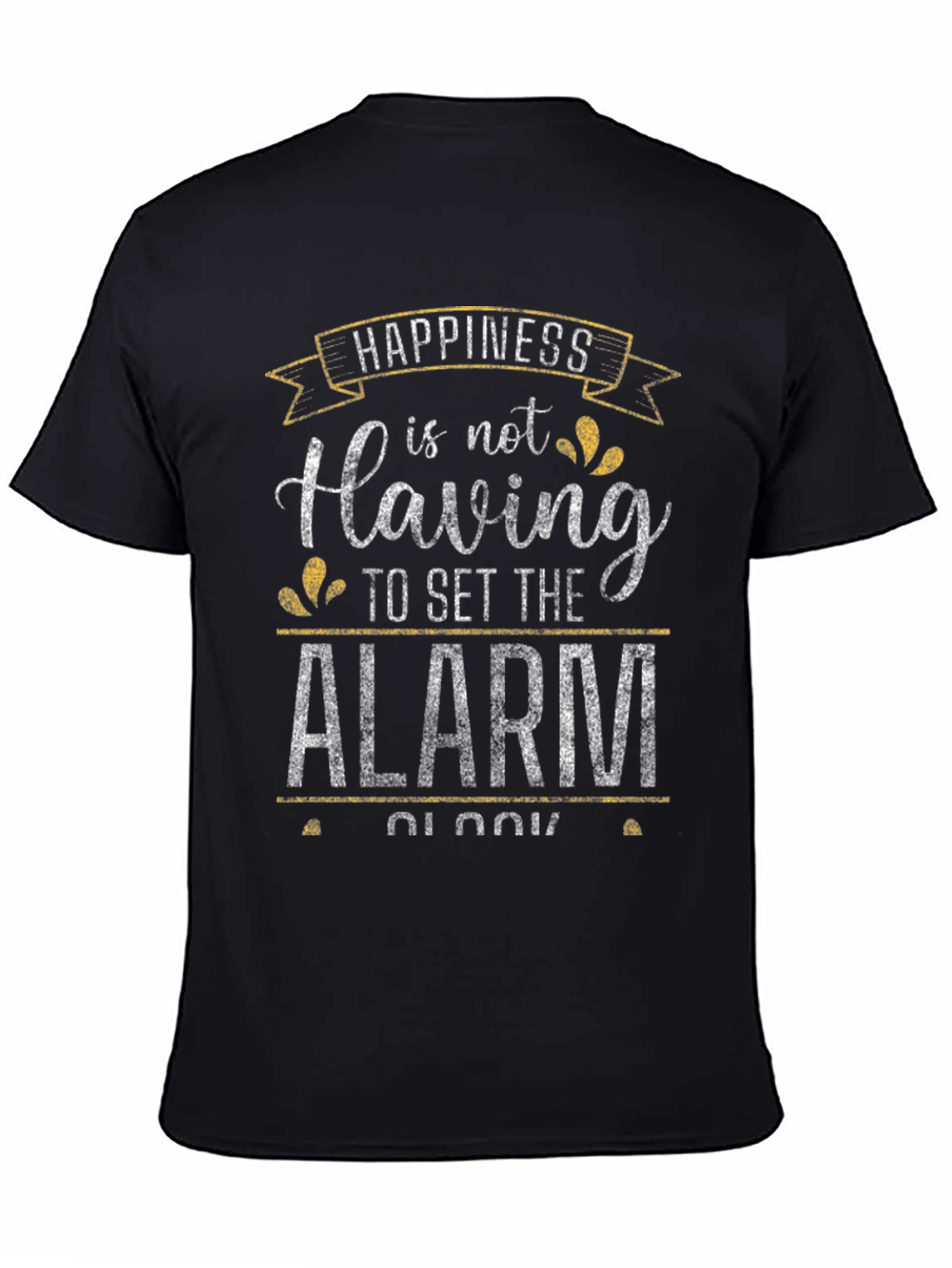 Happiness Alarm Clock T-Shirt - Black