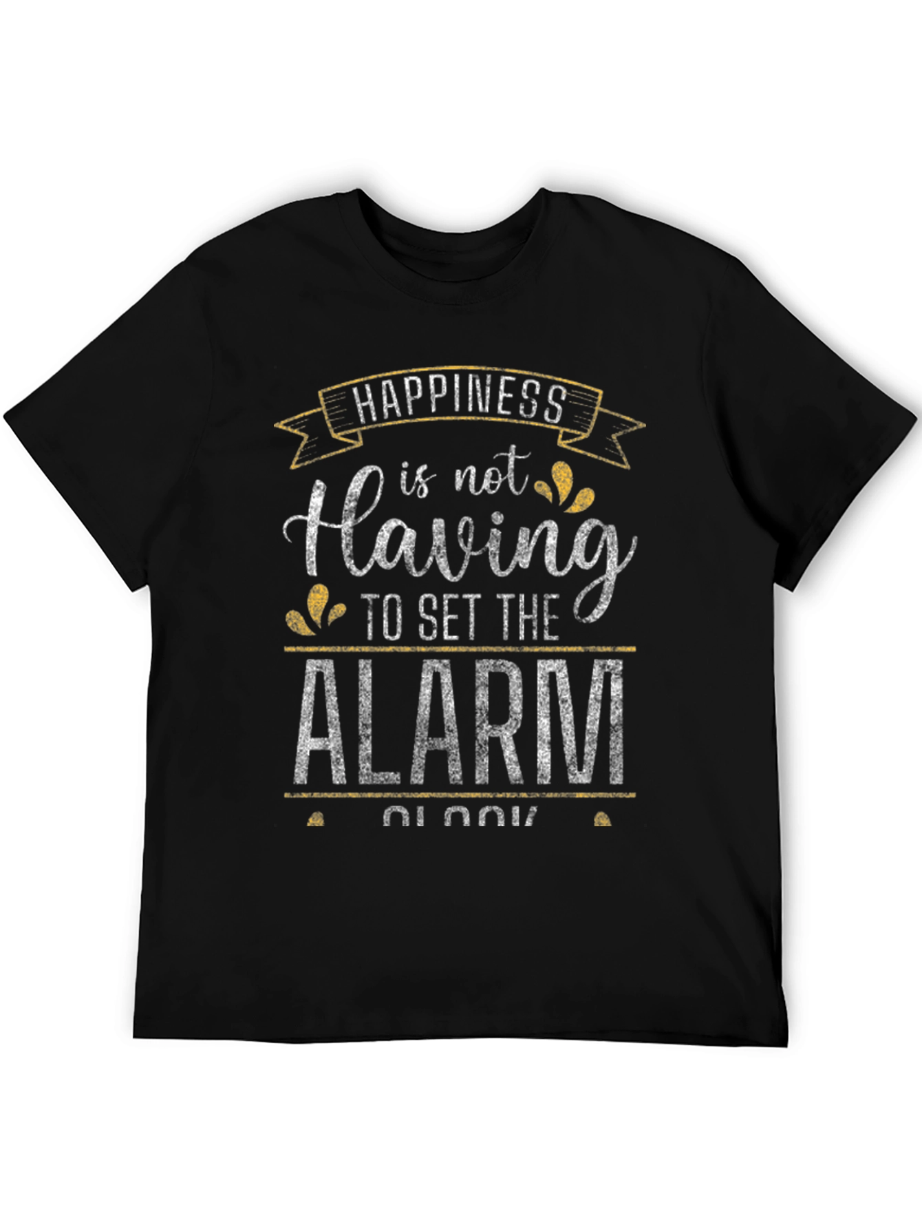 Happiness Alarm Clock T-Shirt - Black