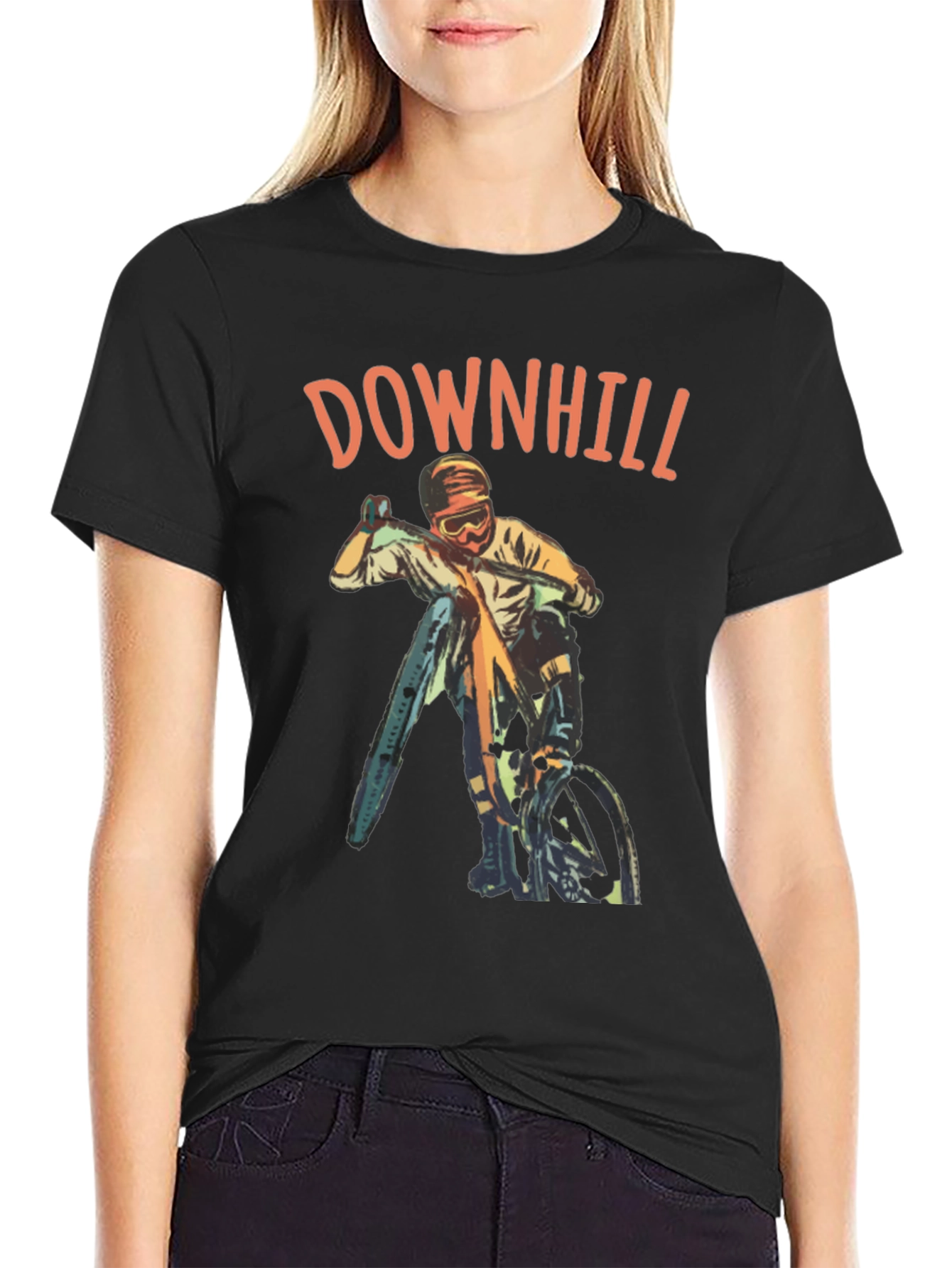 Downhill Biker Graphic T-Shirt