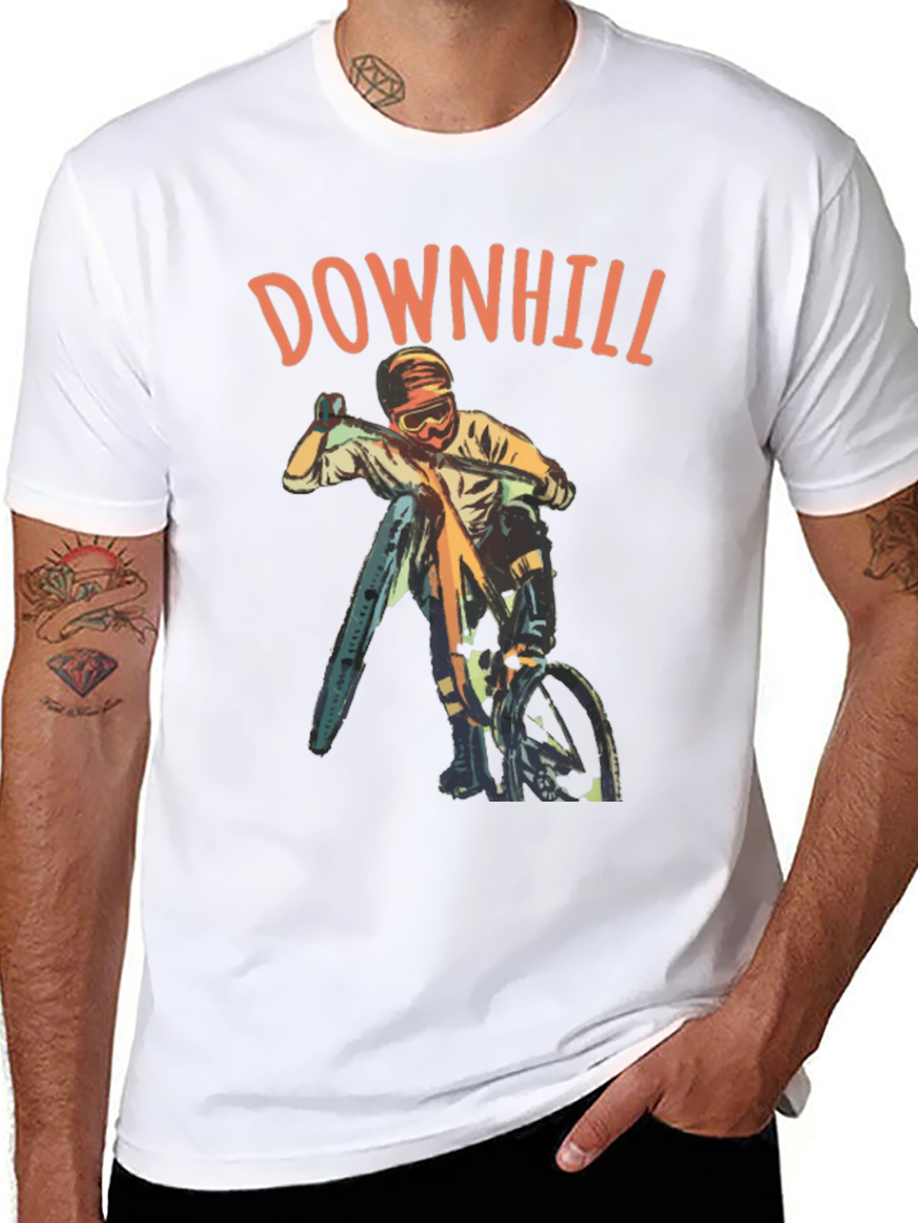 Downhill Biker Graphic T-Shirt