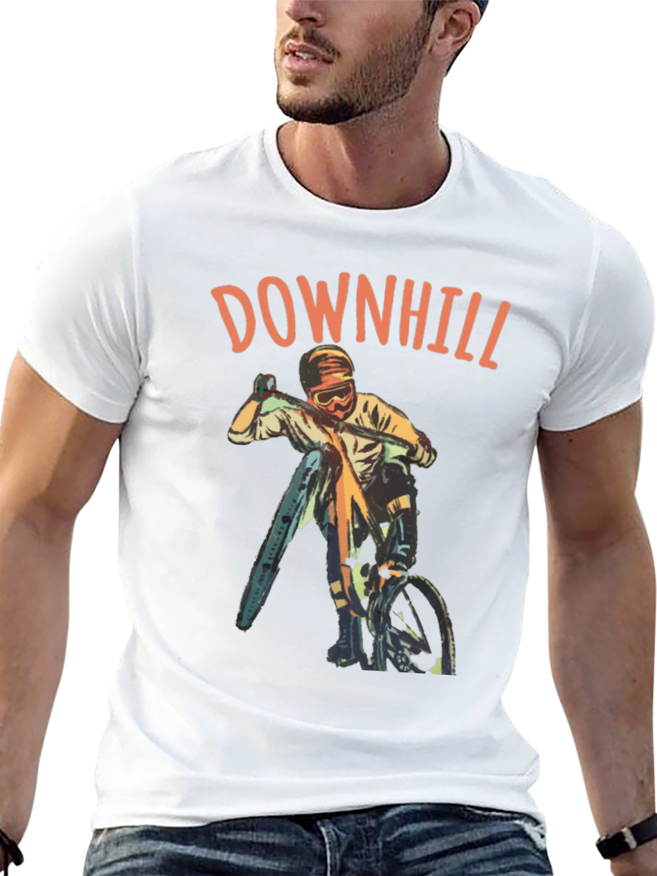 Downhill Biker Graphic T-Shirt