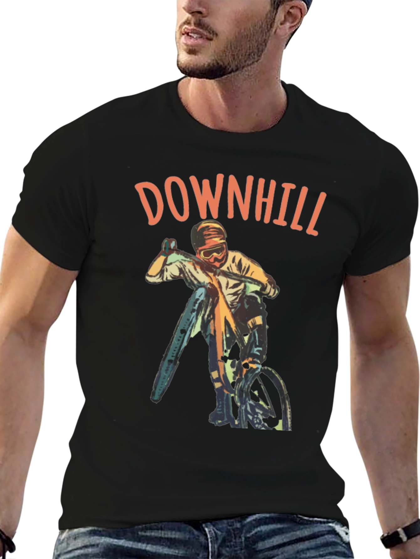 Downhill Biker Graphic T-Shirt