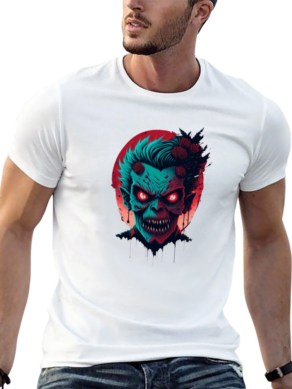 Monster Graphic Print Crew Neck T-Shirt