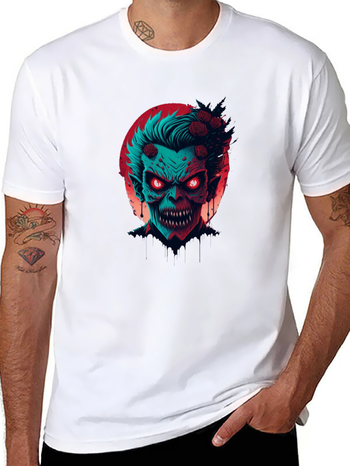 Monster Graphic Print Crew Neck T-Shirt