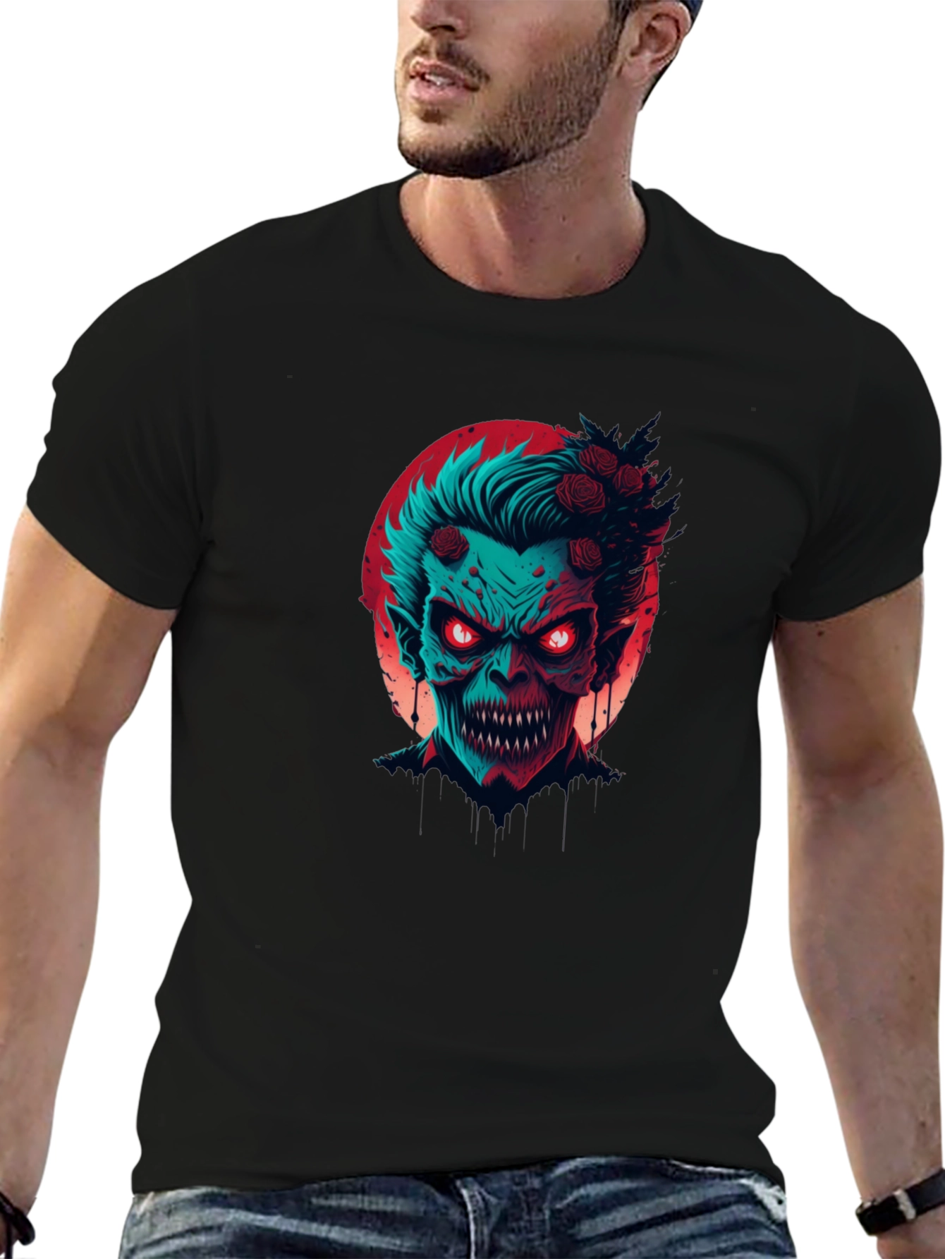 Monster Graphic Print Crew Neck T-Shirt