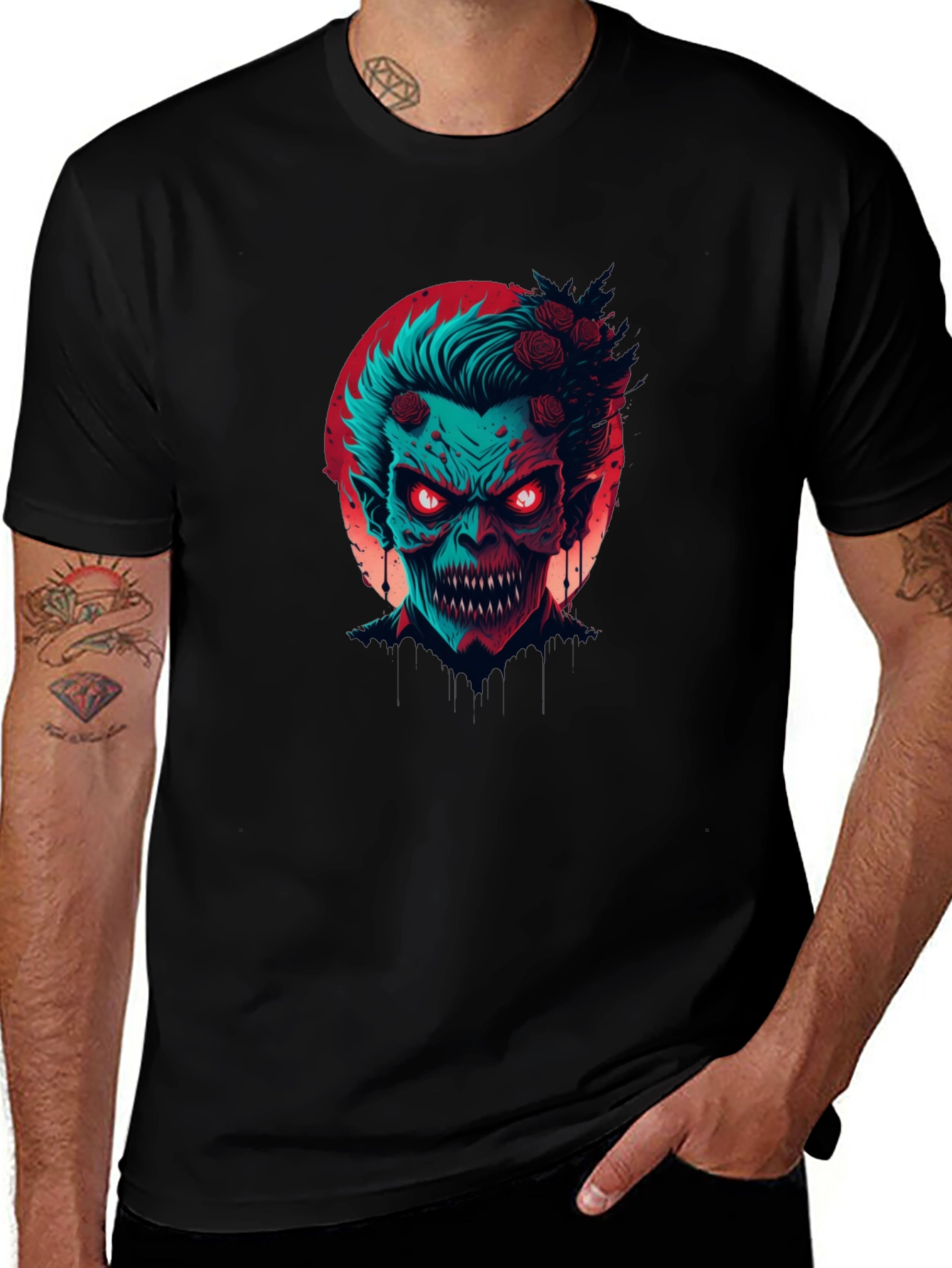 Monster Graphic Print Crew Neck T-Shirt