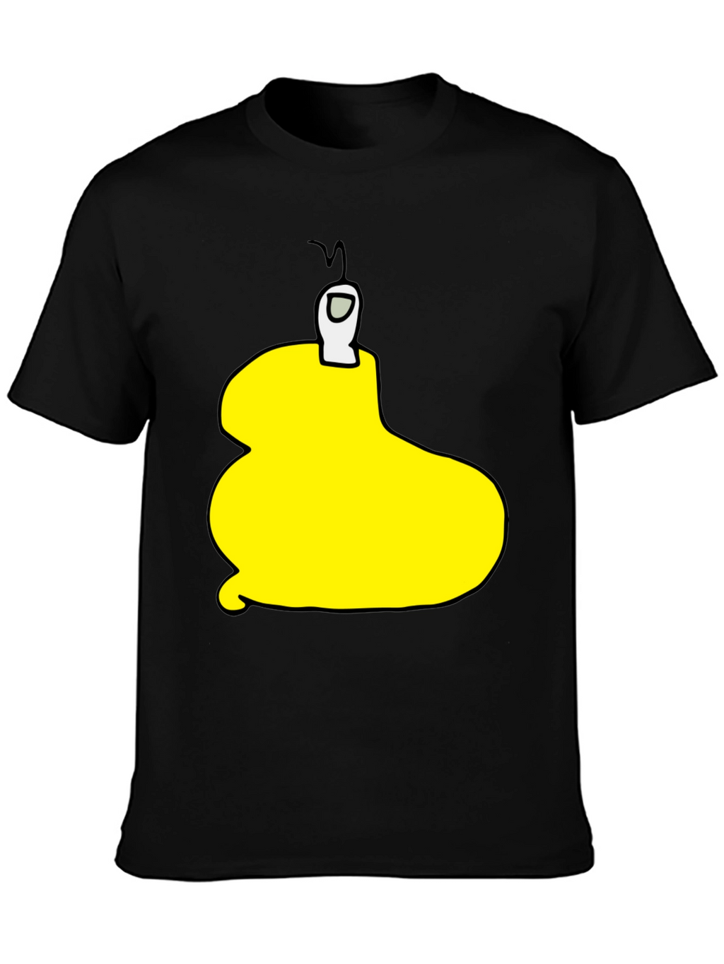 Yellow Among Us Character Black T-Shirt