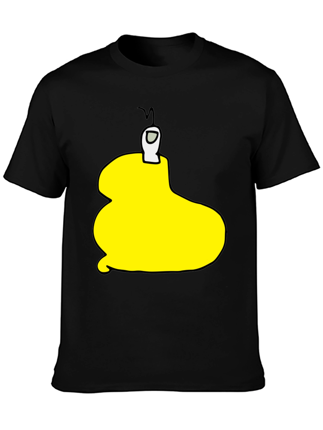 Yellow Among Us Character Black T-Shirt