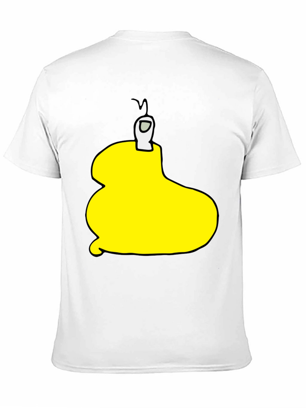 Yellow Among Us Character Black T-Shirt