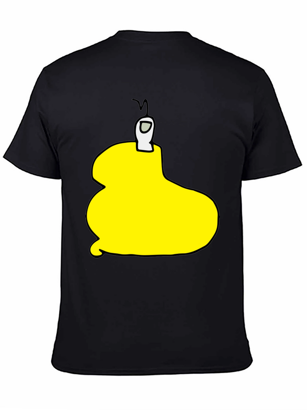 Yellow Among Us Character Black T-Shirt