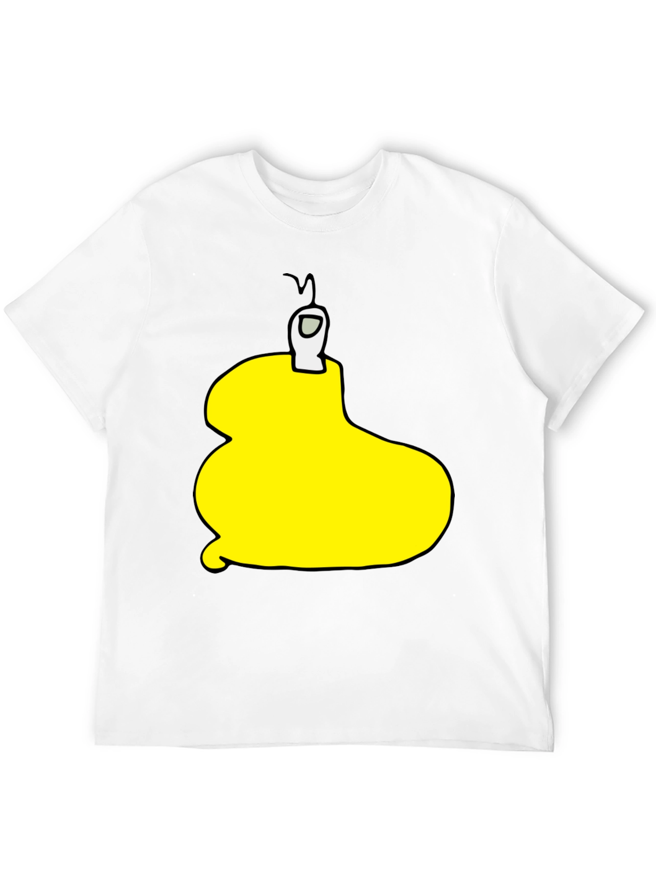 Yellow Among Us Character Black T-Shirt