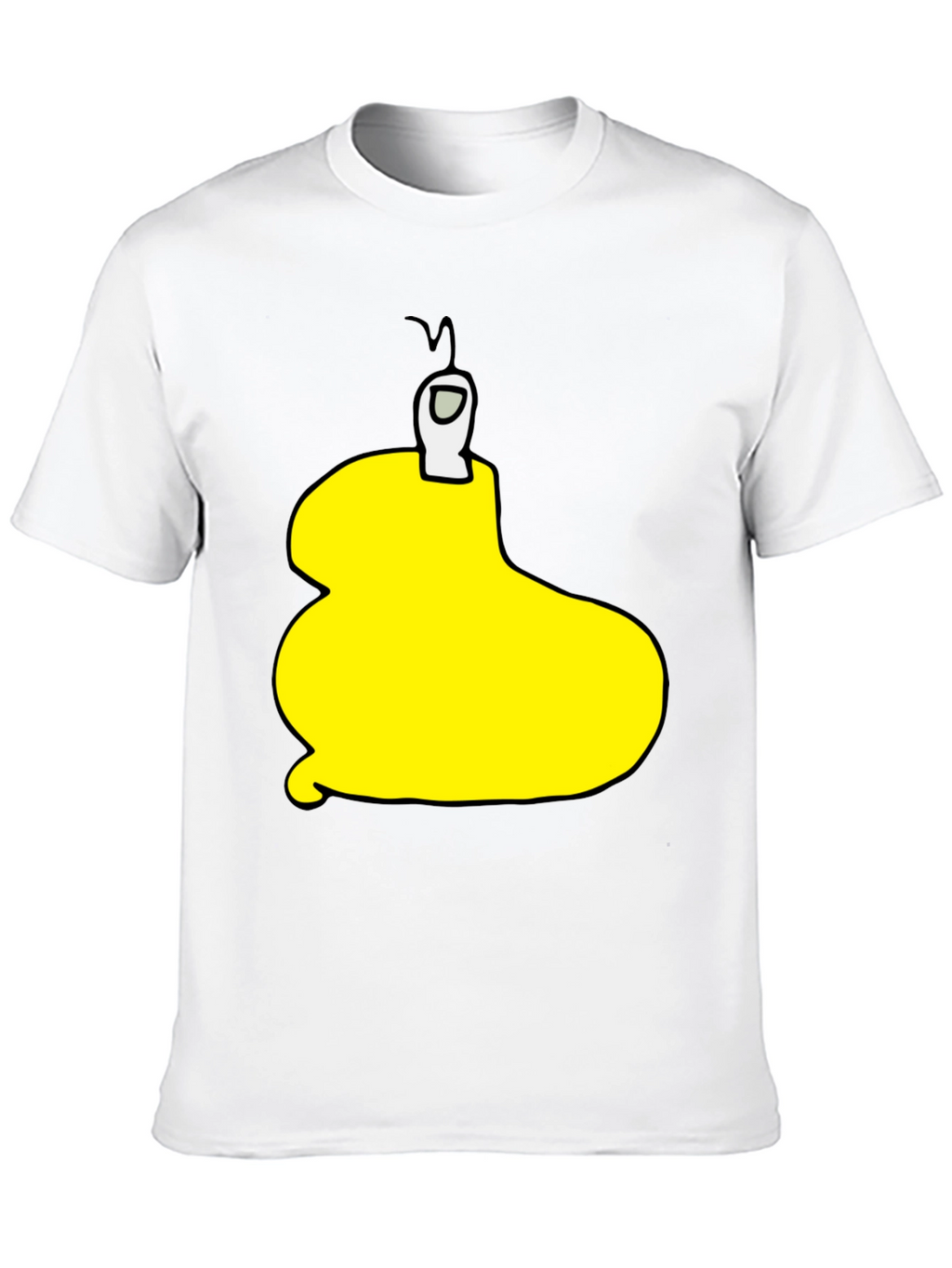 Yellow Among Us Character Black T-Shirt