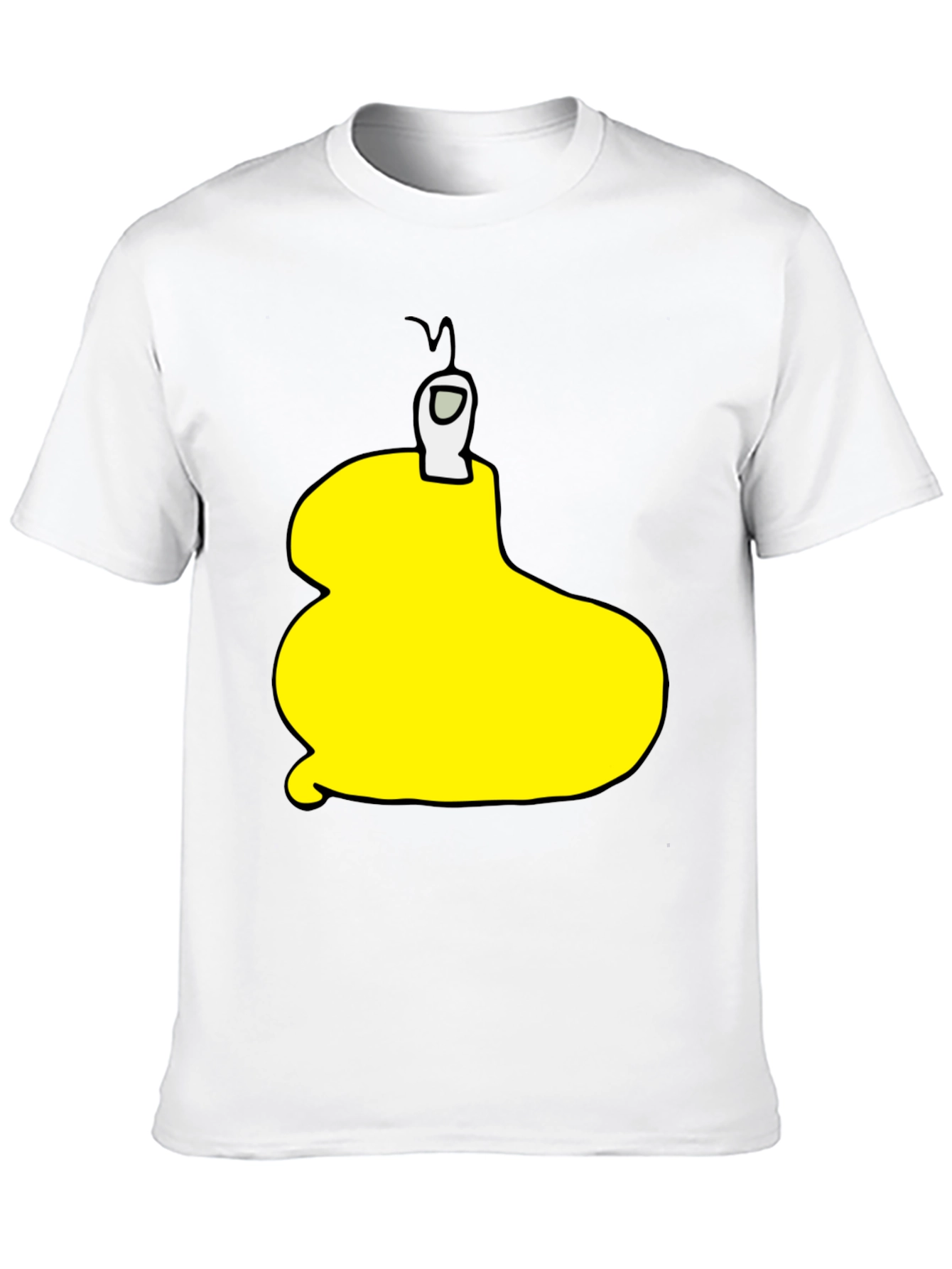 Yellow Among Us Character Black T-Shirt