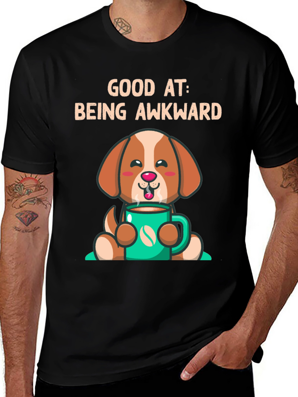 Awkward Dog Graphic T-Shirt