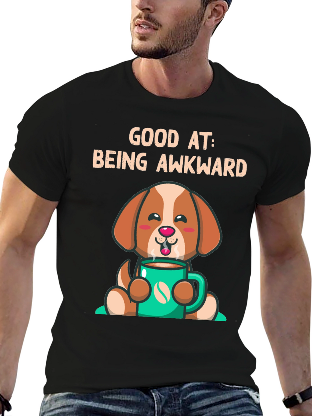Awkward Dog Graphic T-Shirt