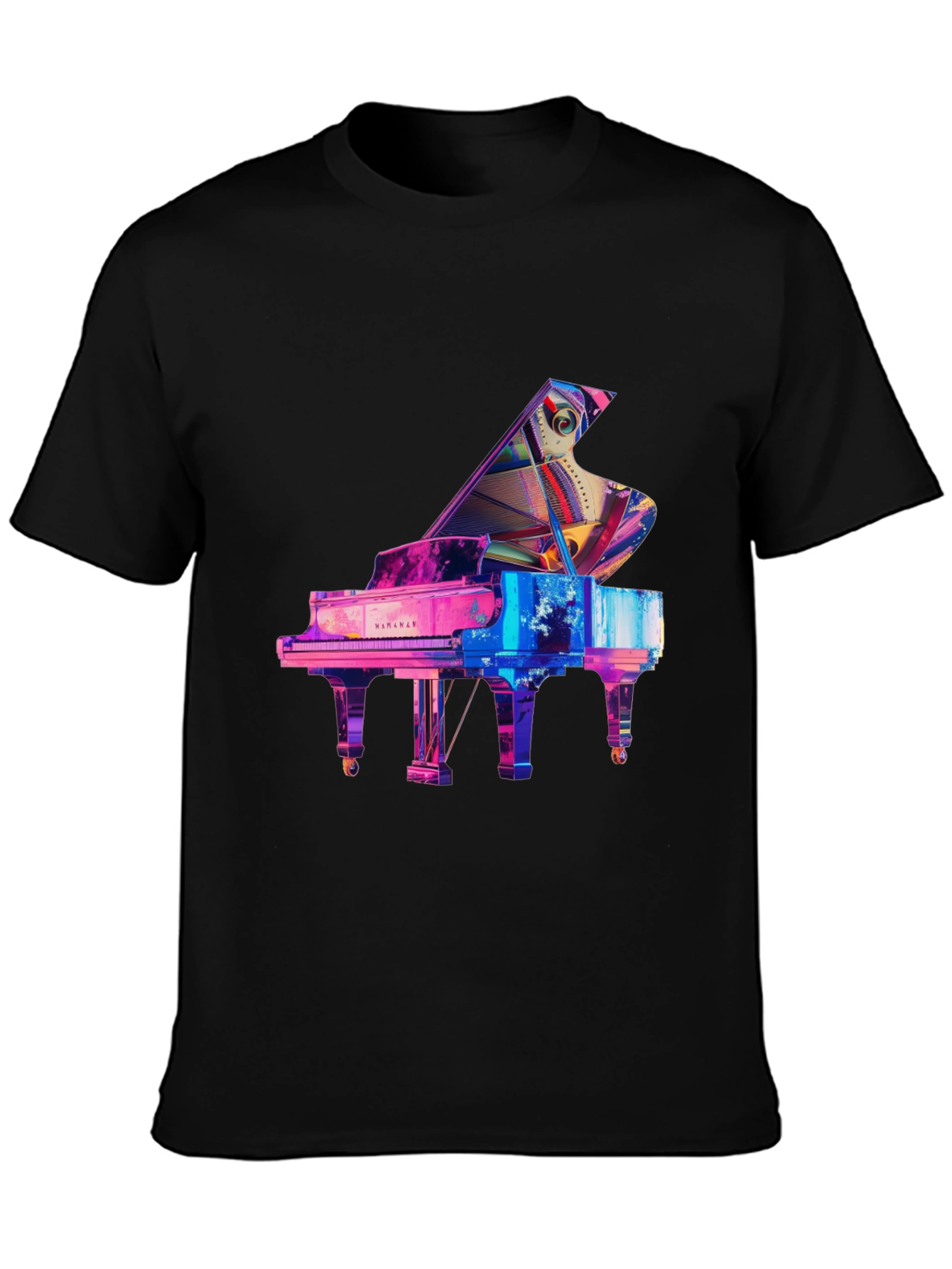 Abstract Grand Piano Graphic Tee - Stylish Music Lover Shirt