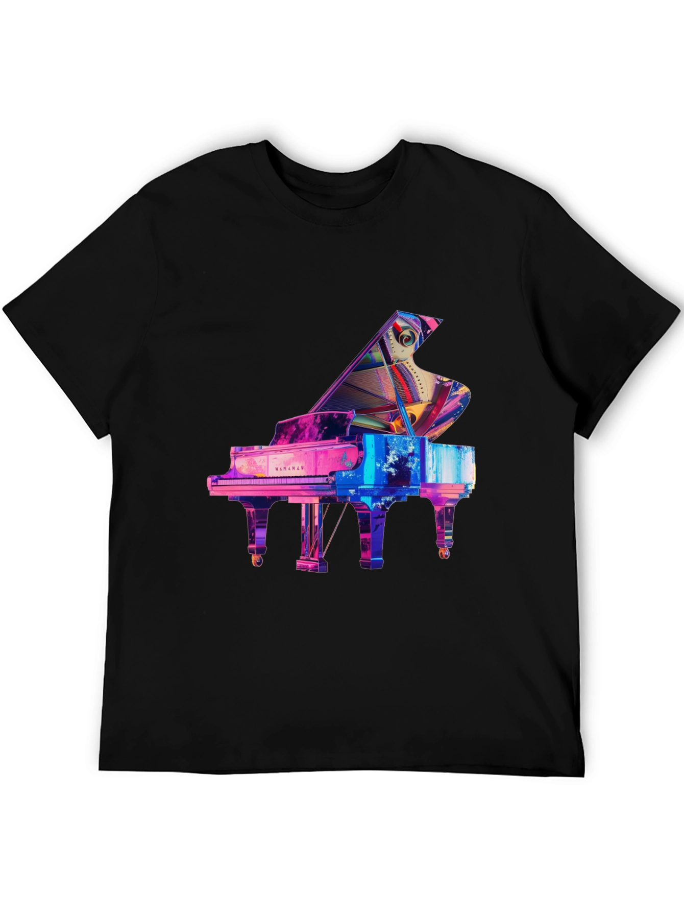 Abstract Grand Piano Graphic Tee - Stylish Music Lover Shirt