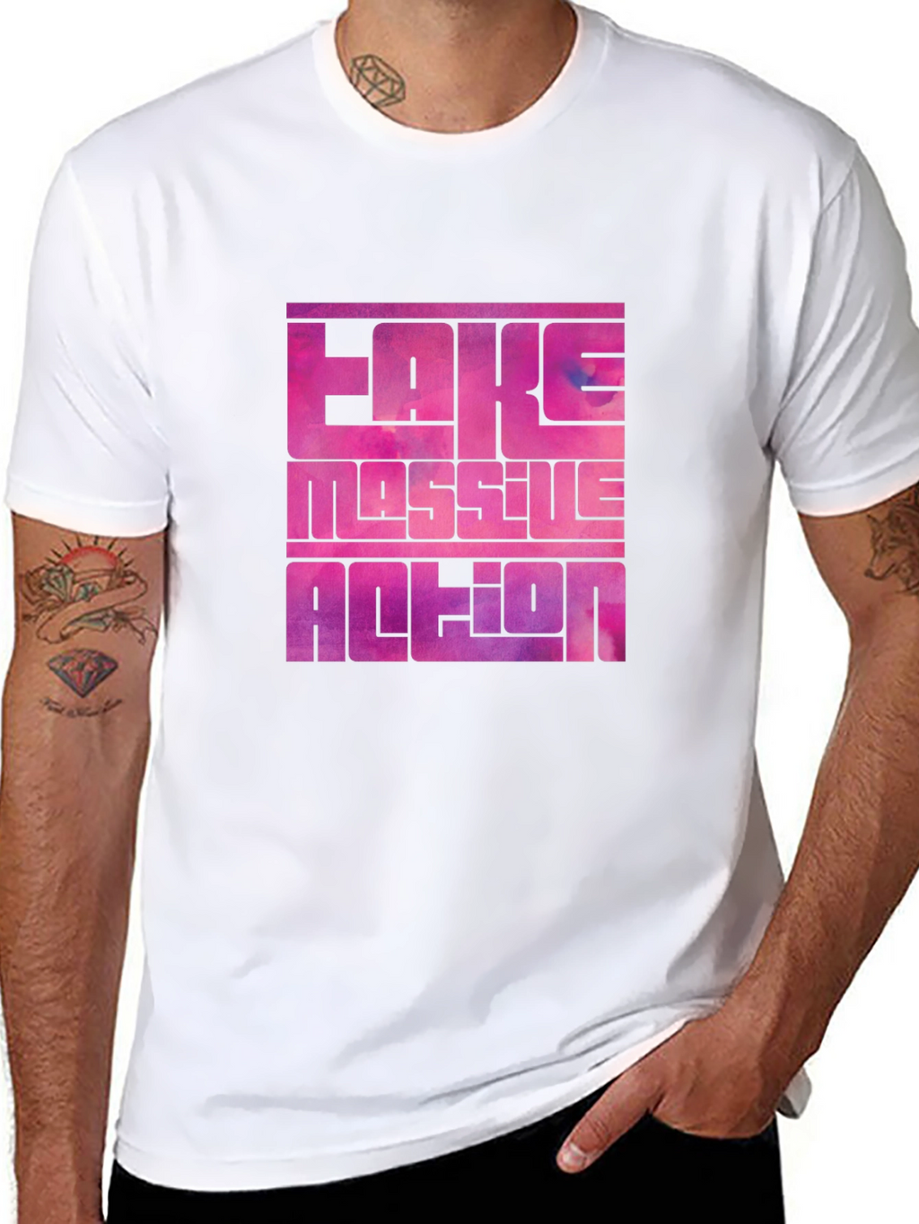Bold Graphic Tee: Fake Massive Action