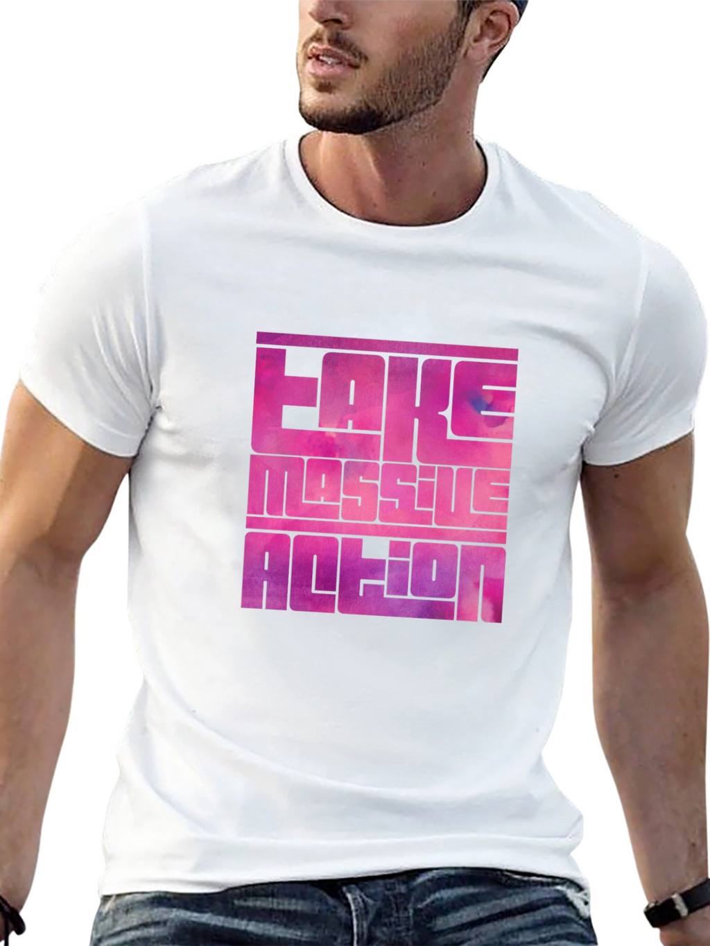Bold Graphic Tee: Fake Massive Action