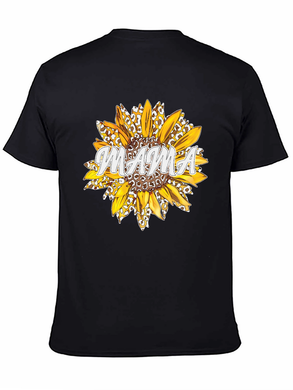 Mama Sunflower Graphic Tee - Black Cotton T-Shirt