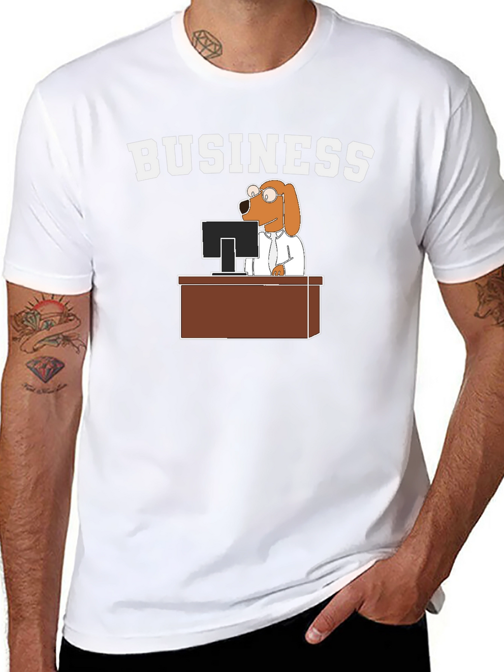 Business Dog T-Shirt - Funny Cartoon Tee